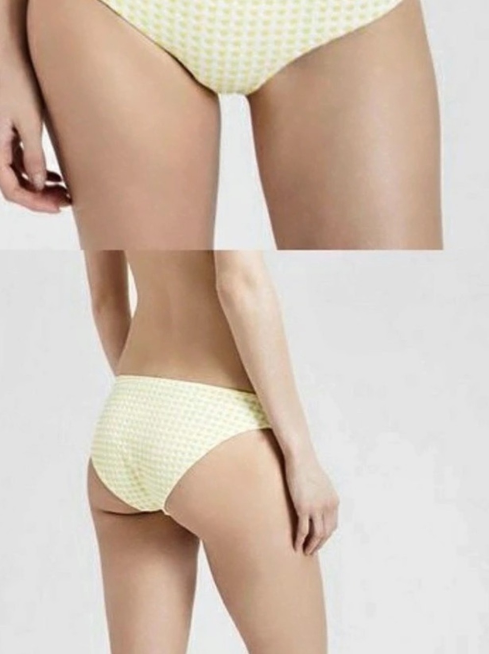 Onia Gingham Bikini Bottom in Yellow & White Size Large NWT